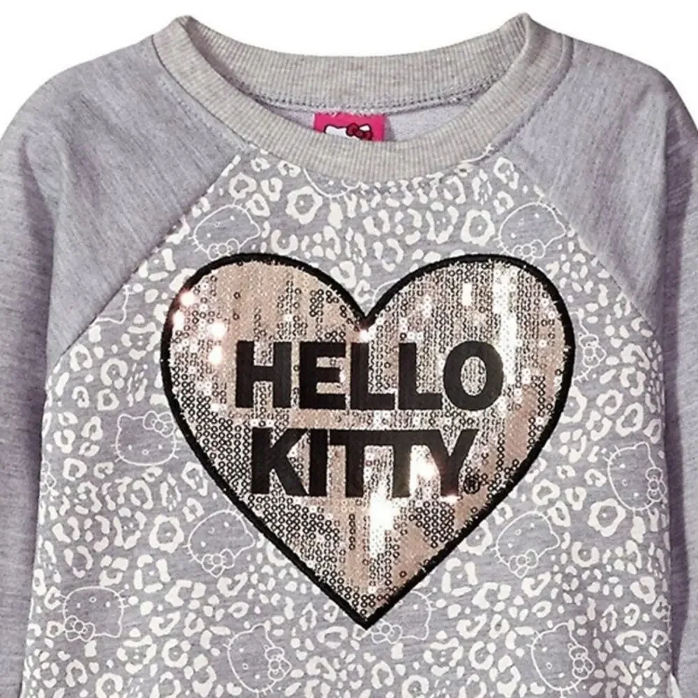 Hello Kitty Baby Girl Sequin Heart Tutu Dress Size 18 Mo Fleece Long Sleeve NWT